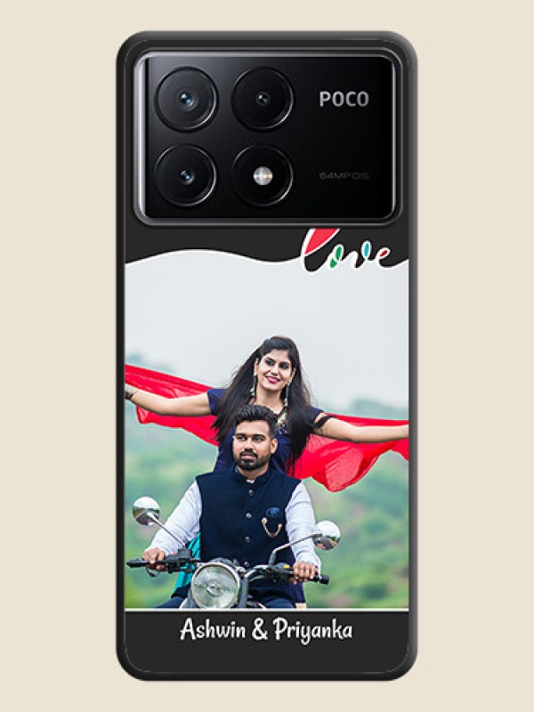 Custom Fall in Love Pattern with Picture - Photo on Space Black Soft Matte Mobile Case - Poco X6 Pro 5G