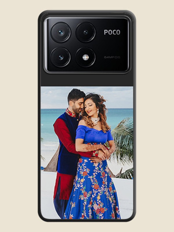 Custom Image Upload With Space Black Color On Custom Soft Matte Mobile Back Cover - Poco X6 Pro 5G