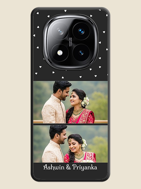 Custom Miniature Love Symbols with Name On Space Black Custom Soft Matte Mobile Back Cover - Poco X7 5G