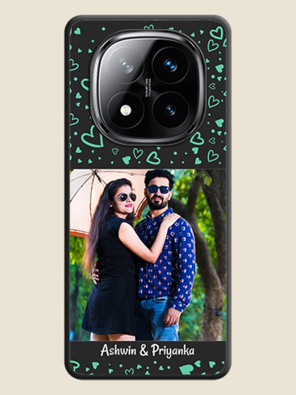 Custom Sea Green Indefinite Love Pattern on Photo On Space Black Custom Soft Matte Mobile Back Cover - Poco X7 5G