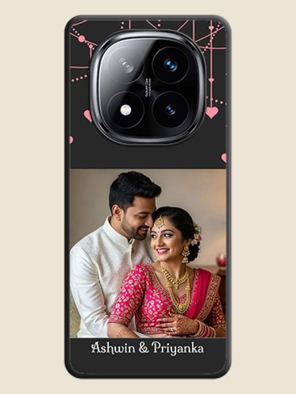 Custom Pink Love Hangings with Text On Space Black Custom Soft Matte Mobile Back Cover - Poco X7 5G