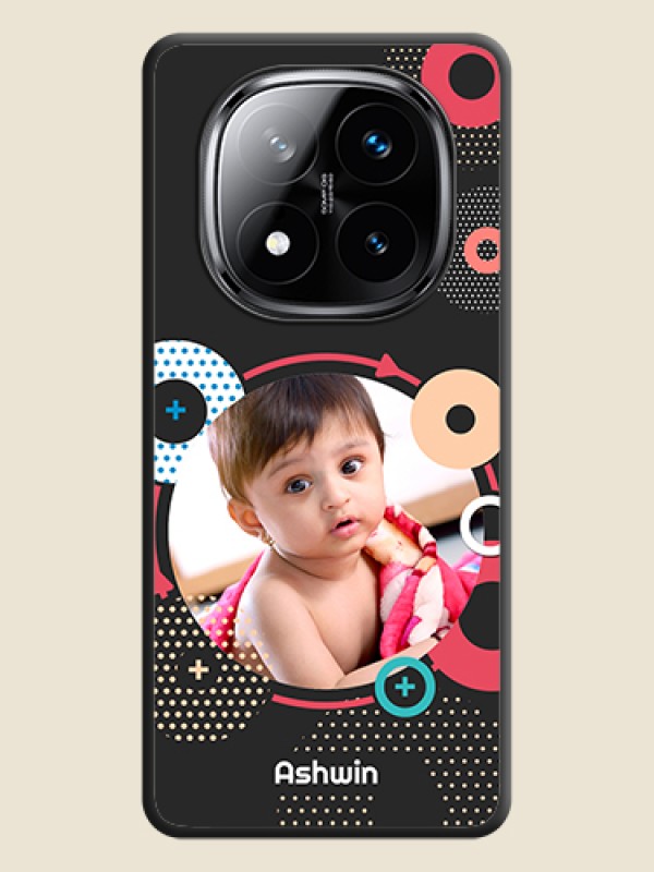 Custom Multicoloured Round Image On Space Black Custom Soft Matte Mobile Back Cover - Poco X7 5G