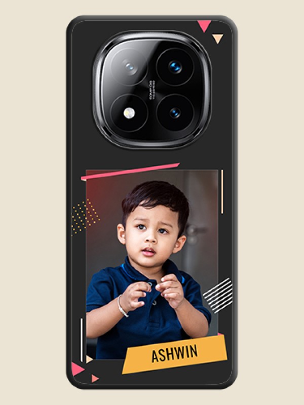 Custom Photo Frame with Triangle Small Dots on Photo On Space Black Custom Soft Matte Mobile Back Cover - Poco X7 5G