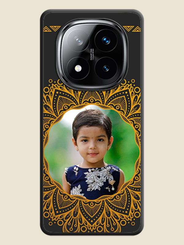 Custom Round Image with Floral Design On Space Black Custom Soft Matte Mobile Back Cover - Poco X7 5G