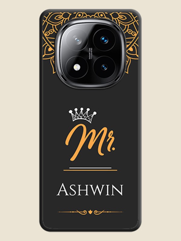 Custom Mr Name with Floral Design On Space Black Custom Soft Matte Mobile Back Cover - Poco X7 5G