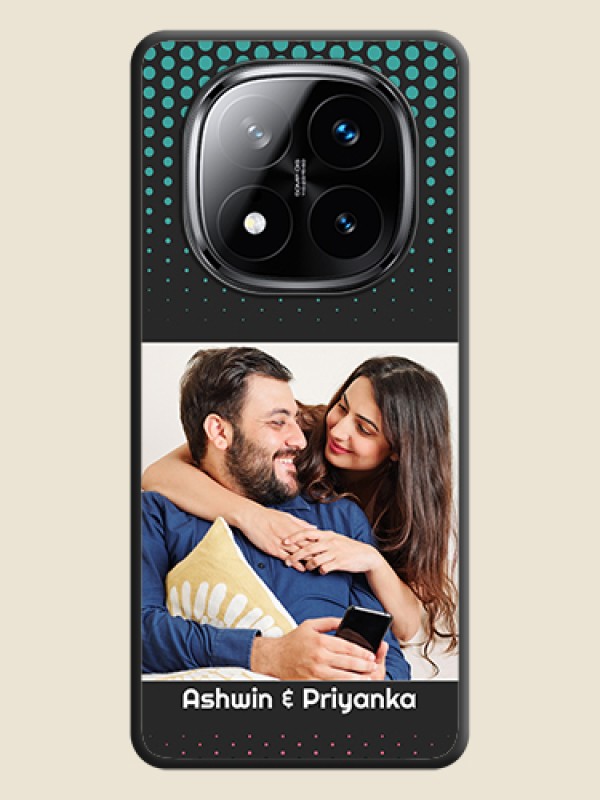 Custom Faded Dots with Grunge Photo Frame and Text On Space Black Custom Soft Matte Mobile Back Cover - Poco X7 5G