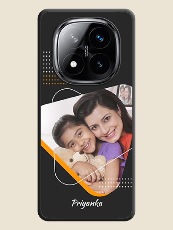 Custom Yellow Triangle on Photo On Space Black Custom Soft Matte Mobile Back Cover - Poco X7 5G