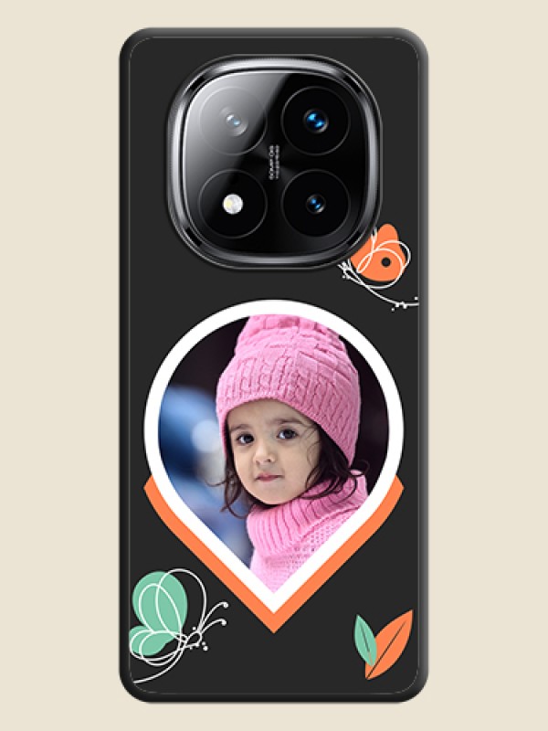 Custom Upload Pic With Simple Butterly Design On Space Black Custom Soft Matte Mobile Back Cover - Poco X7 5G
