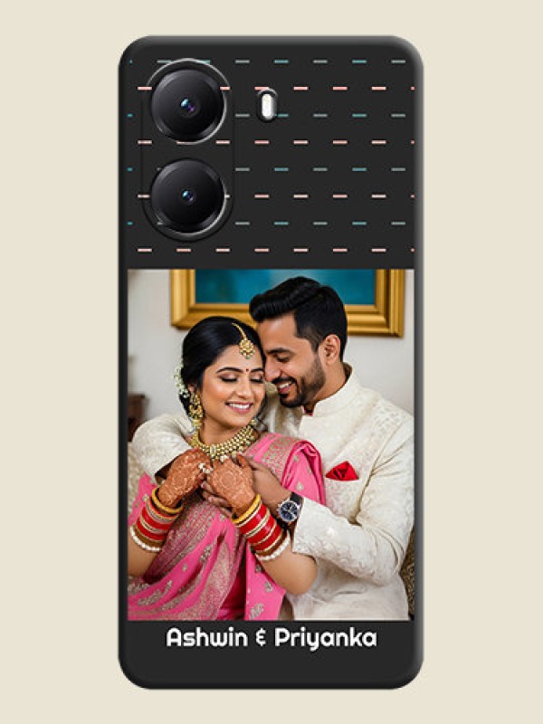 Custom Line Pattern Design with Text On Space Black Custom Soft Matte Mobile Back Cover - Poco X7 Pro 5G