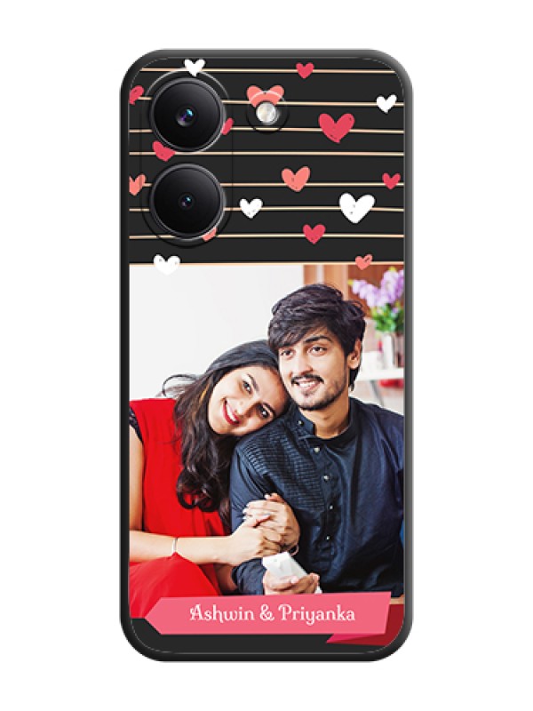 Custom Love Pattern with Name on Pink Ribbon on Photo On Space Black Custom Soft Matte Mobile Back Cover - Poco X8 Pro 5G