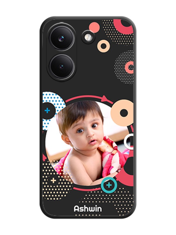 Custom Multicoloured Round Image On Space Black Custom Soft Matte Mobile Back Cover - Poco X8 Pro 5G