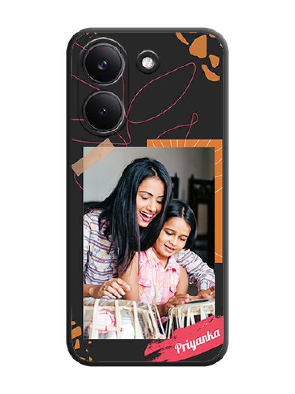 Custom Orange Photo Frame On Space Black Custom Soft Matte Mobile Back Cover - Poco X8 Pro 5G