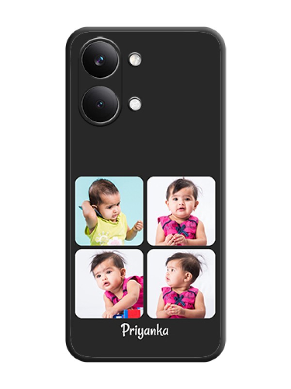 Custom Floral Art with 6 Image Holder on Photo On Space Black Custom Soft Matte Mobile Back Cover - Poco X8 Pro Max 5G