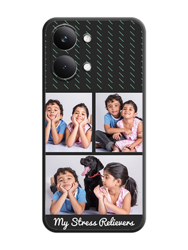 Custom Cross Dotted Pattern with 2 Image Holder On Space Black Custom Soft Matte Mobile Back Cover - Poco X8 Pro Max 5G