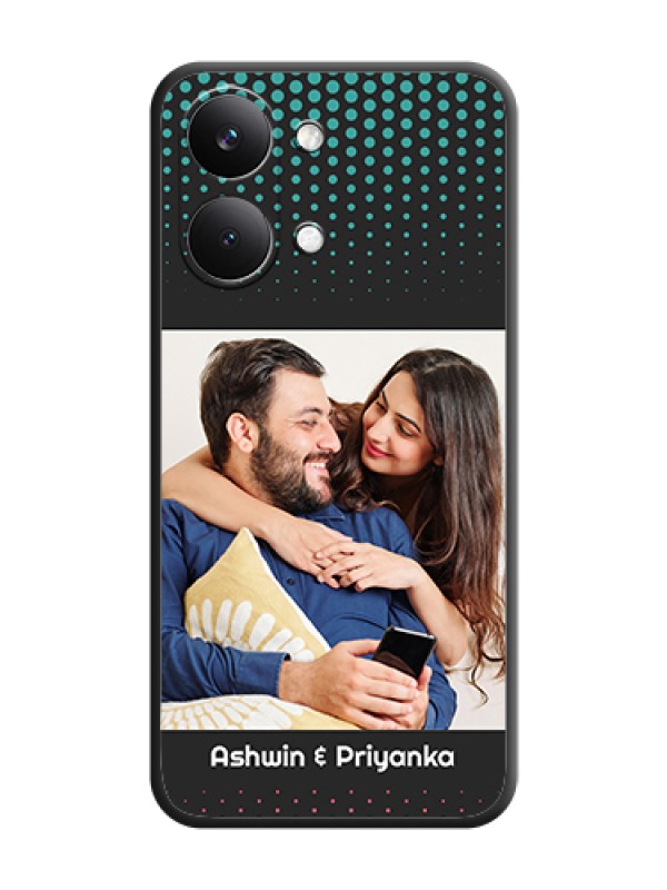 Custom Faded Dots with Grunge Photo Frame and Text On Space Black Custom Soft Matte Mobile Back Cover - Poco X8 Pro Max 5G