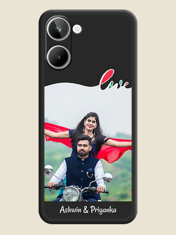 Custom Fall in Love Pattern with Picture on Photo on Space Black Soft Matte Mobile Case - Realme 10 Pro 5G