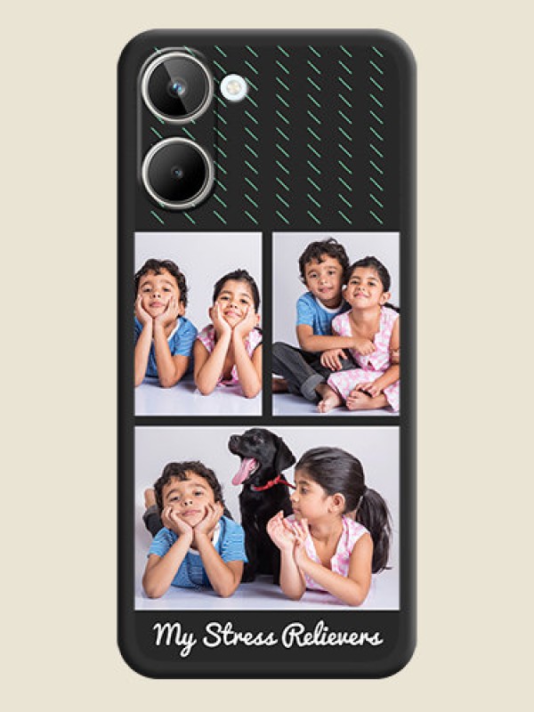 Custom Cross Dotted Pattern with 2 Image Holder  on Personalised Space Black Soft Matte Cases - Realme 10 Pro 5G