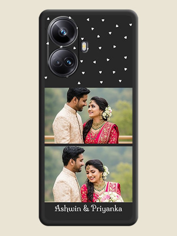 Custom Miniature Love Symbols with Name on Space Black Custom Soft Matte Back Cover - Realme 10 Pro Plus 5G
