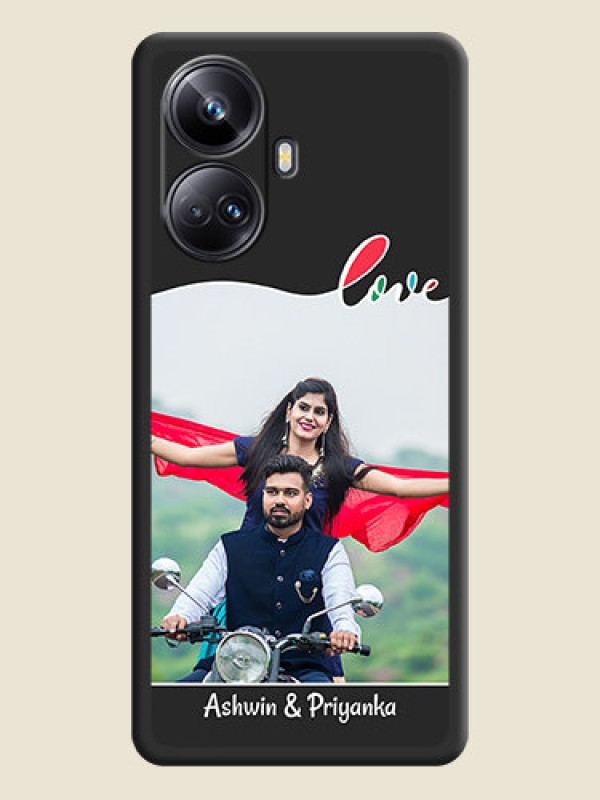 Custom Fall in Love Pattern with Picture on Photo on Space Black Soft Matte Mobile Case - Realme 10 Pro Plus 5G