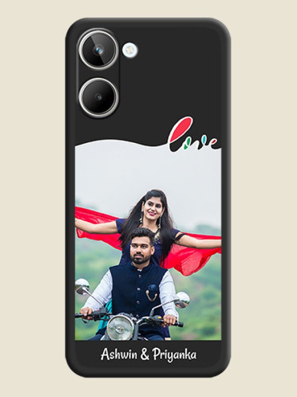 Custom Fall in Love Pattern with Picture on Photo on Space Black Soft Matte Mobile Case - Realme 10