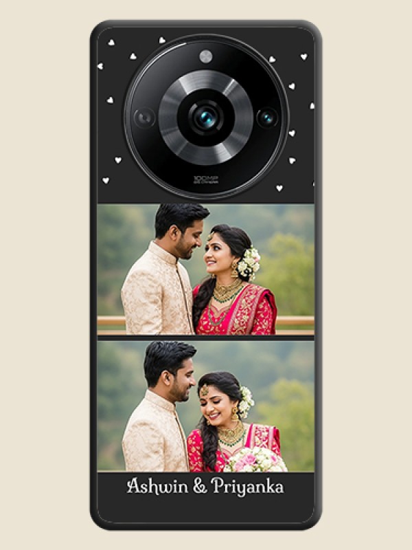 Custom Miniature Love Symbols with Name on Space Black Custom Soft Matte Back Cover - Realme 11 Pro 5G