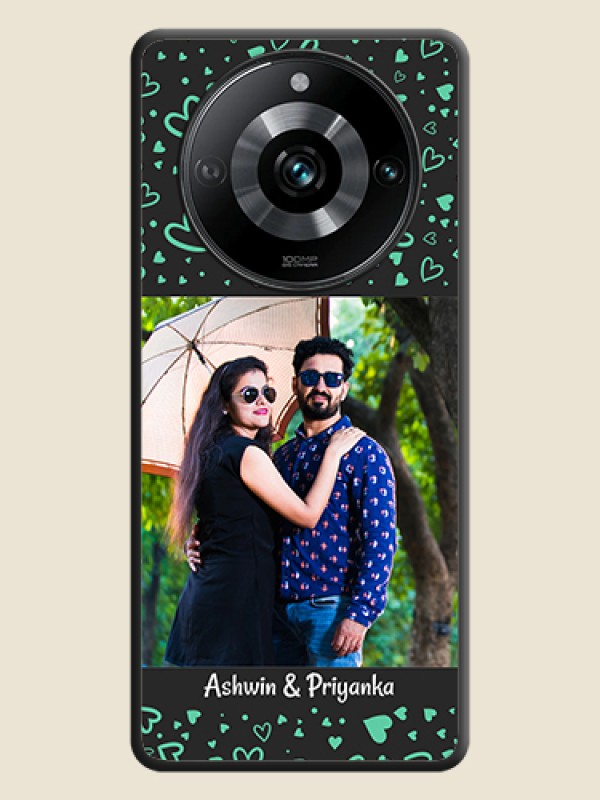 Custom Sea Green Indefinite Love Pattern - Photo on Space Black Soft Matte Mobile Cover - Realme 11 Pro 5G