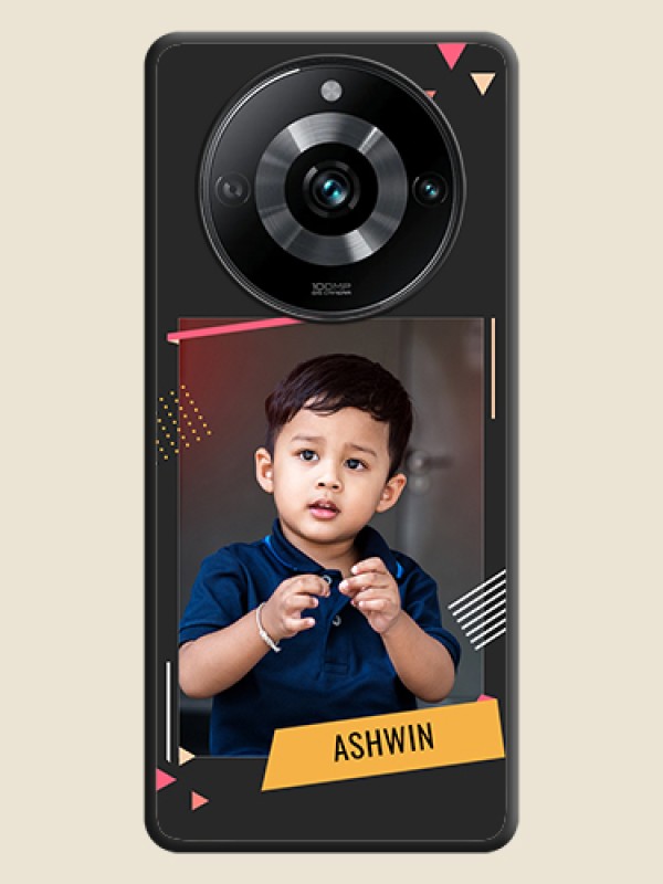 Custom Photo Frame with Triangle Small Dots - Photo on Space Black Soft Matte Back Cover - Realme 11 Pro 5G