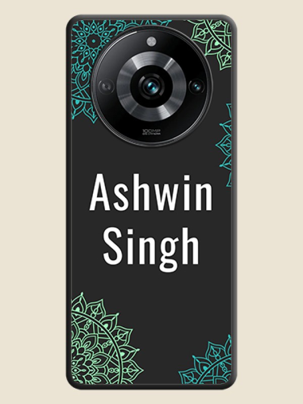 Custom Your Name with Floral Design on Space Black Custom Soft Matte Back Cover - Realme 11 Pro 5G