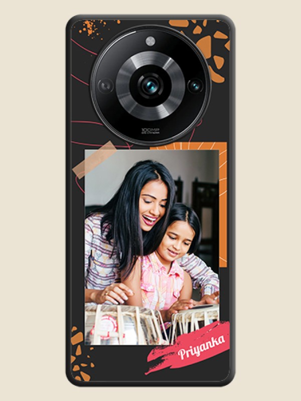 Custom Orange Photo Frame on Space Black Custom Soft Matte Phone Back Cover - Realme 11 Pro 5G