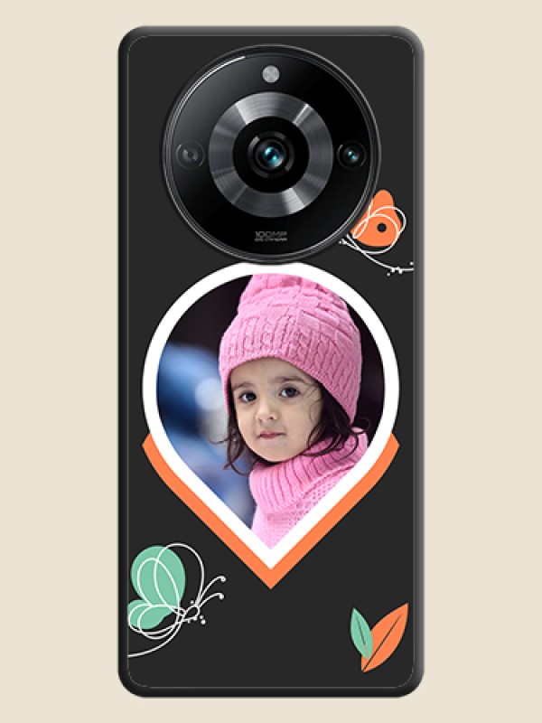 Custom Upload Pic With Simple Butterly Design On Space Black Personalized Soft Matte Phone Covers - Realme 11 Pro 5G