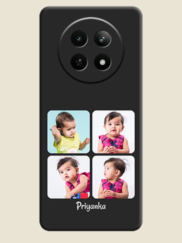 Custom Floral Art with 6 Image Holder - Photo on Space Black Soft Matte Mobile Case - Realme 12 5G