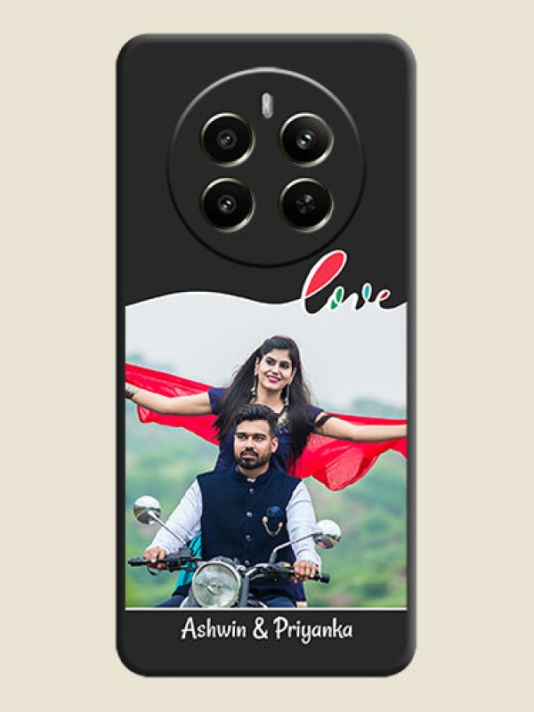 Custom Fall in Love Pattern with Picture - Photo on Space Black Soft Matte Mobile Case - Realme 12 Plus 5G