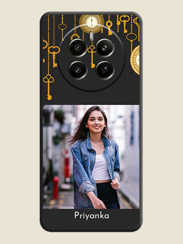 Custom Decorative Design with Text on Space Black Custom Soft Matte Back Cover - Realme 12 Plus 5G