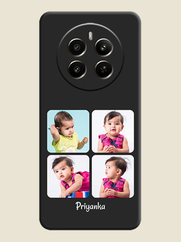 Custom Floral Art with 6 Image Holder - Photo on Space Black Soft Matte Mobile Case - Realme 12 Plus 5G