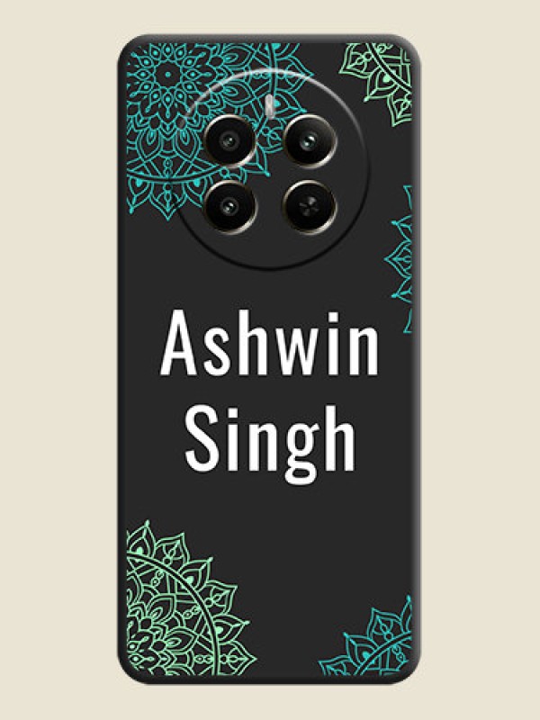 Custom Your Name with Floral Design on Space Black Custom Soft Matte Back Cover - Realme 12 Plus 5G