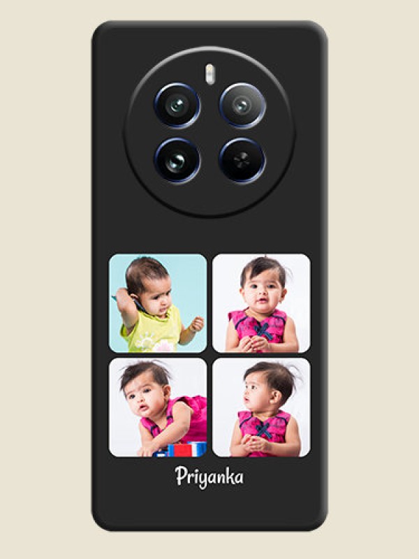 Custom Floral Art with 6 Image Holder - Photo on Space Black Soft Matte Mobile Case - Realme 12 Pro 5G