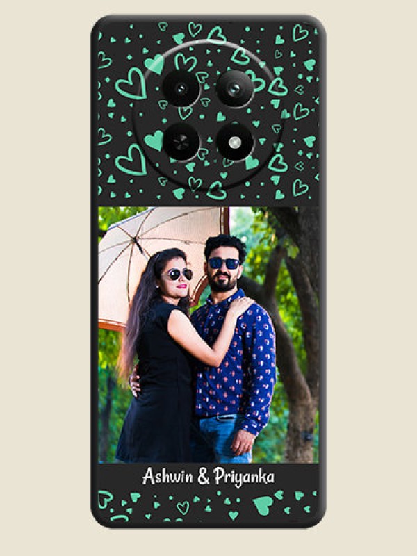 Custom Sea Green Indefinite Love Pattern on Photo On Space Black Custom Soft Matte Mobile Back Cover - Realme 13 5G
