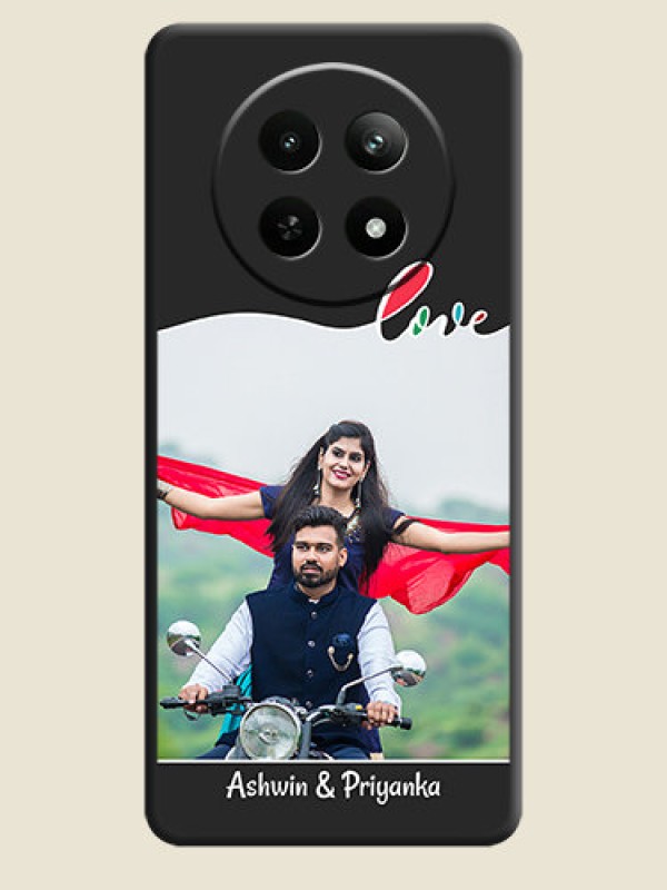 Custom Fall in Love Pattern with Picture on Photo On Space Black Custom Soft Matte Mobile Back Cover - Realme 13 5G