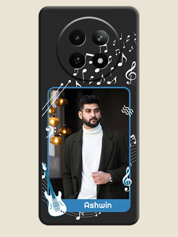 Custom Musical Theme Design with Text on Photo On Space Black Custom Soft Matte Mobile Back Cover - Realme 13 5G
