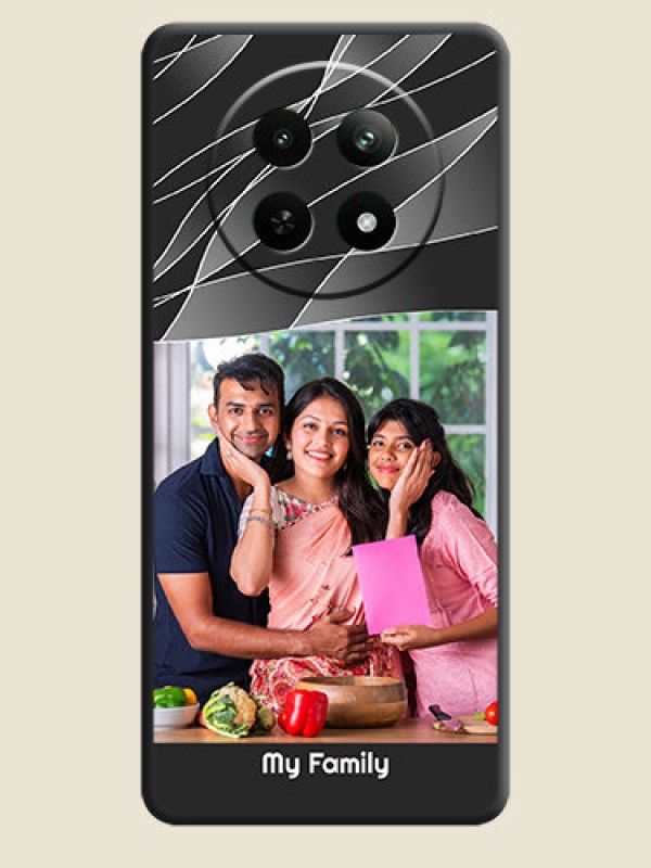 Custom Mixed Wave Lines on Photo On Space Black Custom Soft Matte Mobile Back Cover - Realme 13 5G