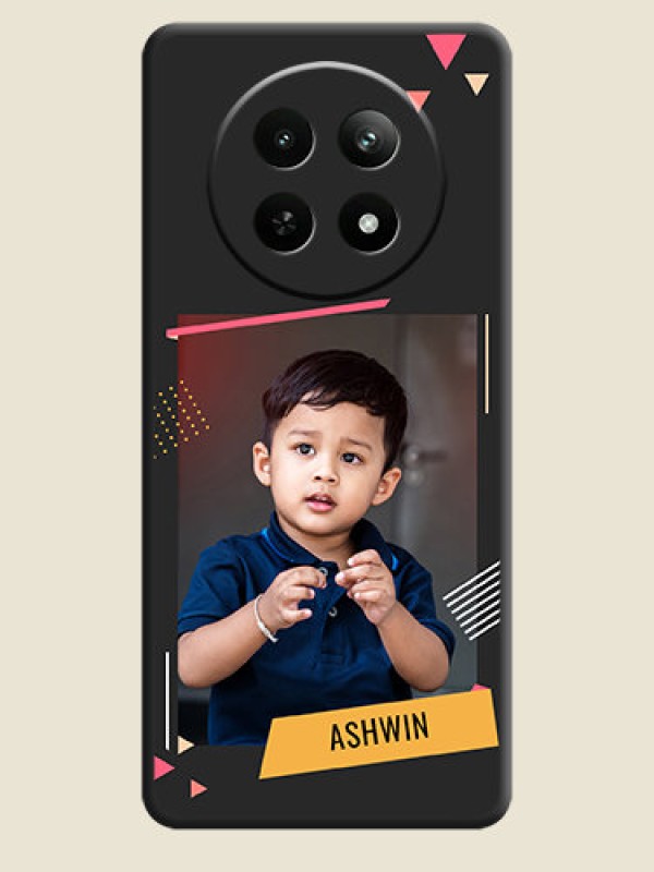 Custom Photo Frame with Triangle Small Dots on Photo On Space Black Custom Soft Matte Mobile Back Cover - Realme 13 5G