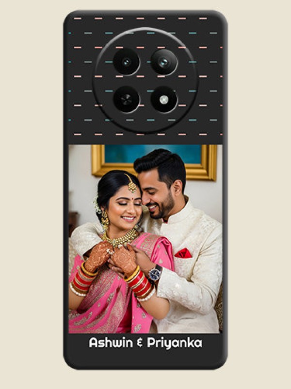 Custom Line Pattern Design with Text On Space Black Custom Soft Matte Mobile Back Cover - Realme 13 5G