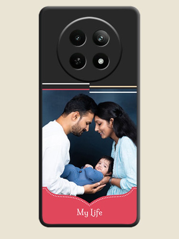 Custom Classic Plain Design with Name On Space Black Custom Soft Matte Mobile Back Cover - Realme 13 5G