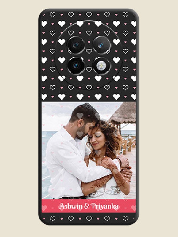Custom White Color Love Symbols with Text Design on Photo On Space Black Custom Soft Matte Mobile Back Cover - Realme 13 Plus 5G