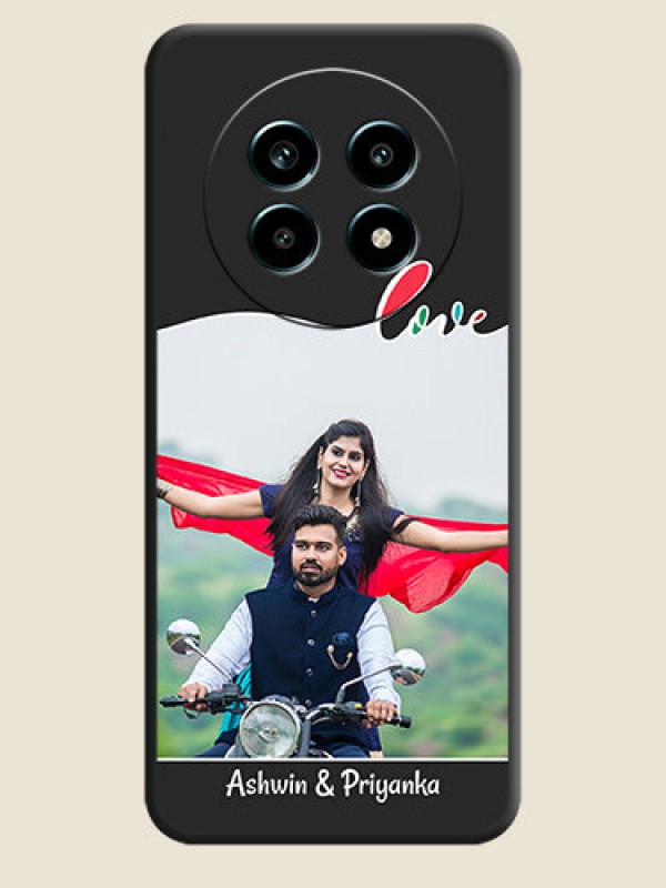 Custom Fall in Love Pattern with Picture on Photo On Space Black Custom Soft Matte Mobile Back Cover - Realme 13 Pro 5G