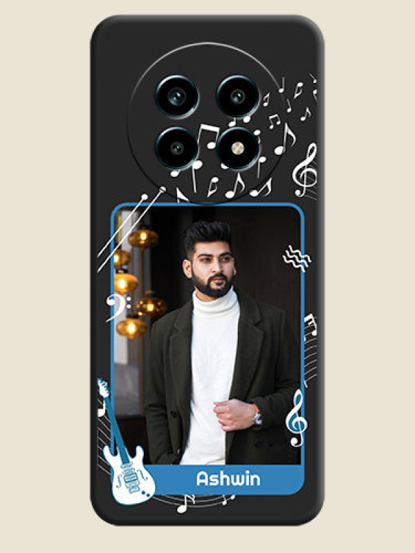 Custom Musical Theme Design with Text on Photo On Space Black Custom Soft Matte Mobile Back Cover - Realme 13 Pro 5G