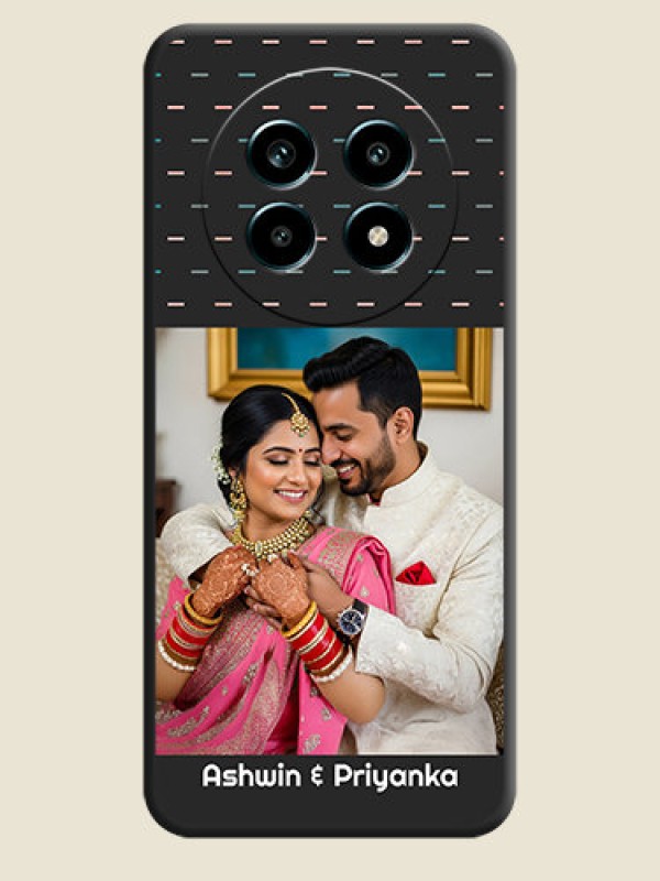 Custom Line Pattern Design with Text On Space Black Custom Soft Matte Mobile Back Cover - Realme 13 Pro 5G