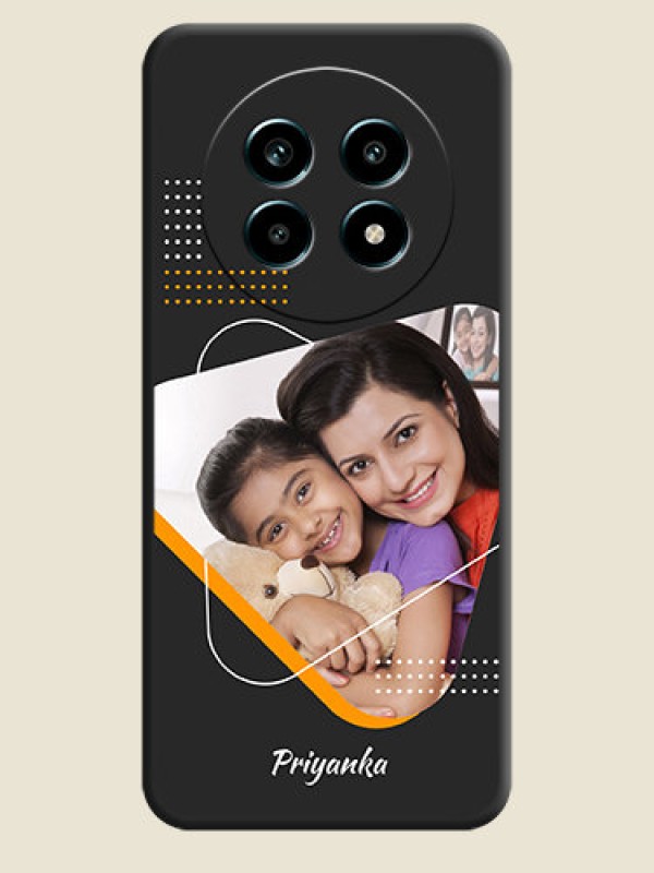 Custom Yellow Triangle on Photo On Space Black Custom Soft Matte Mobile Back Cover - Realme 13 Pro 5G
