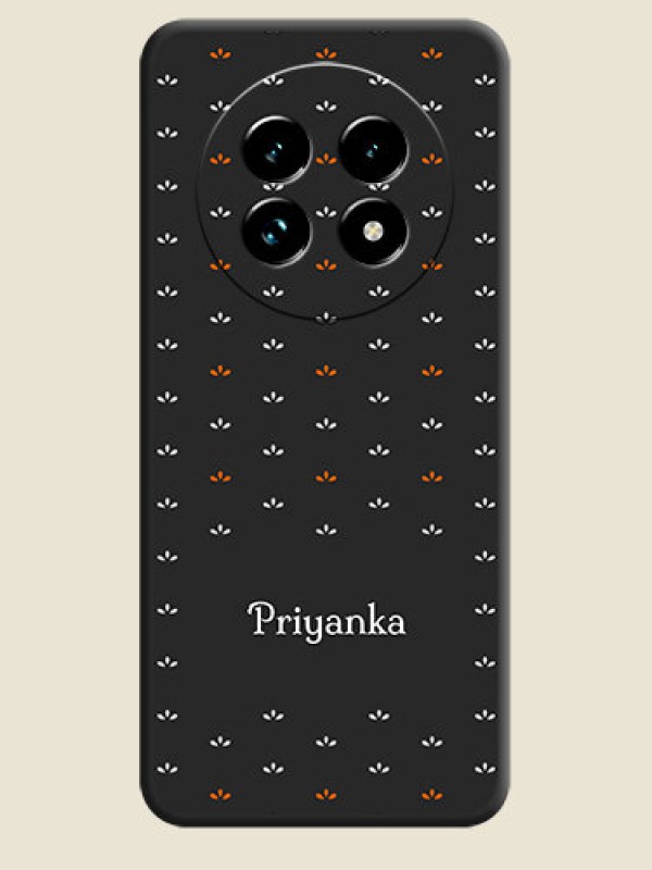 Custom Simple Pattern With Custom Text On Space Black Custom Soft Matte Mobile Back Cover - Realme 13 Pro Plus 5G