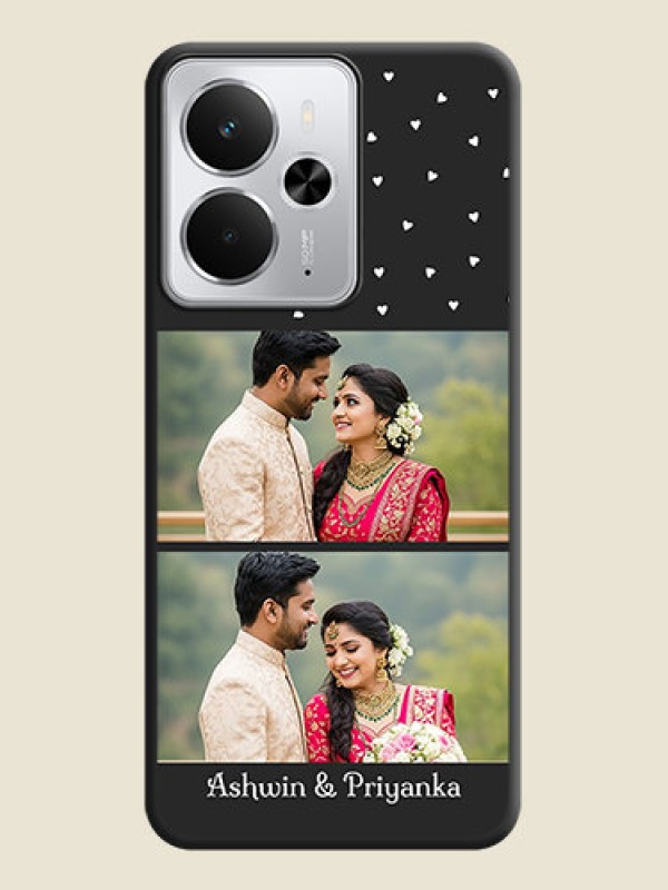 Custom Miniature Love Symbols with Name On Space Black Custom Soft Matte Mobile Back Cover - Realme 14 5G